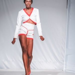 White Jean Jacket/Shorts Set